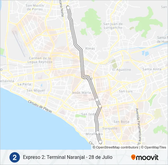 EX2 Bus Line Map