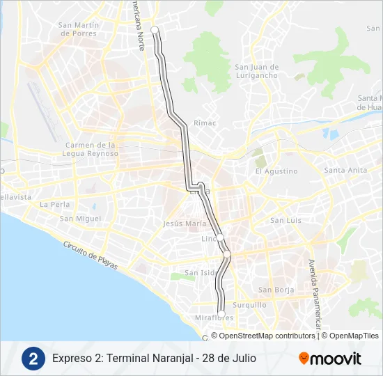 EX2 Bus Line Map
