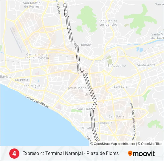 EX4 Bus Line Map