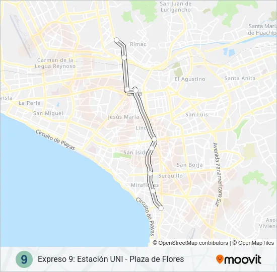 EX9 Bus Line Map