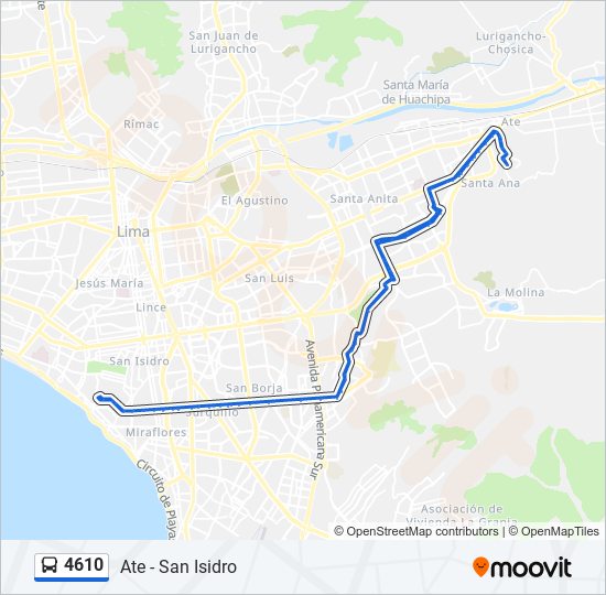 Mapa de 4610 de autobús