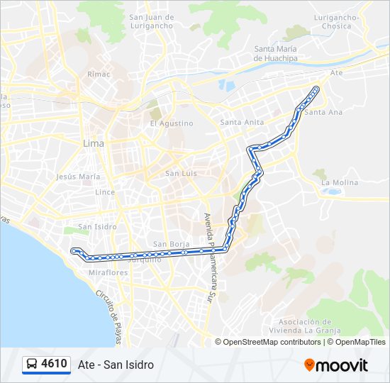 Mapa de 4610 de autobús