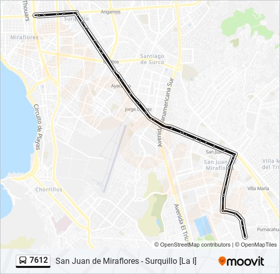 Mapa de 7612 de autobús