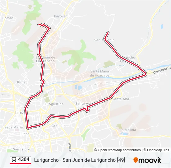 4304 Bus Line Map