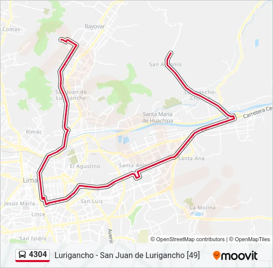 4304 Bus Line Map