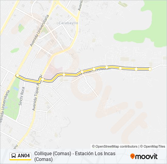 Mapa de AN04 de autobús