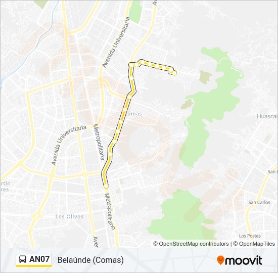 Mapa de AN07 de autobús