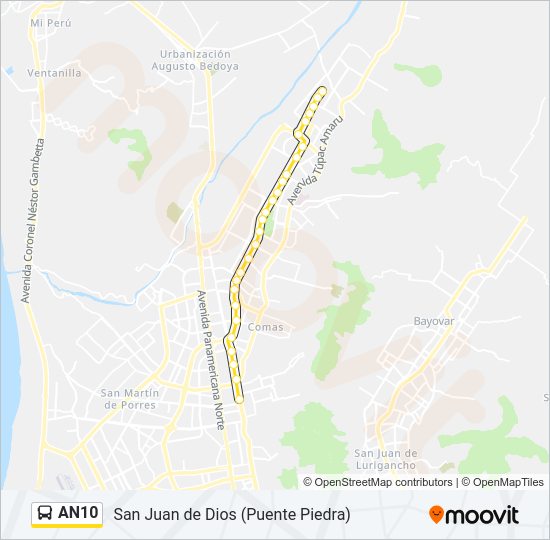 AN10 bus Line Map