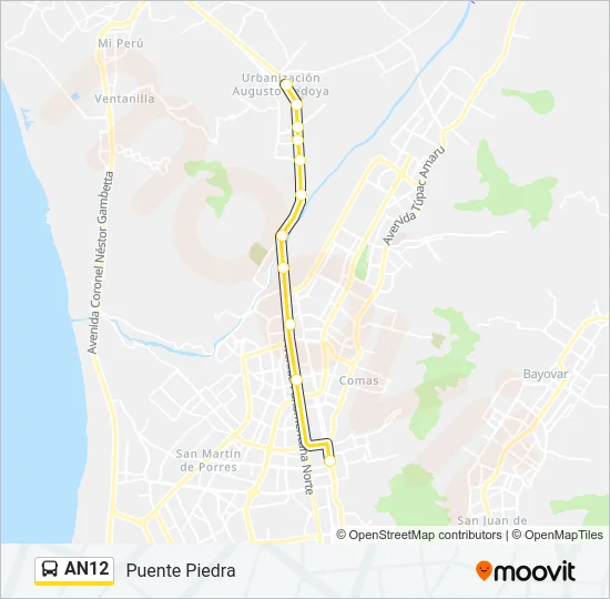AN12 Bus Line Map