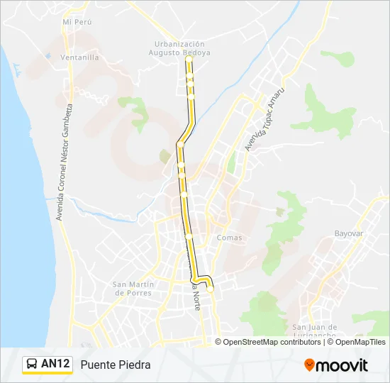 AN12 Bus Line Map