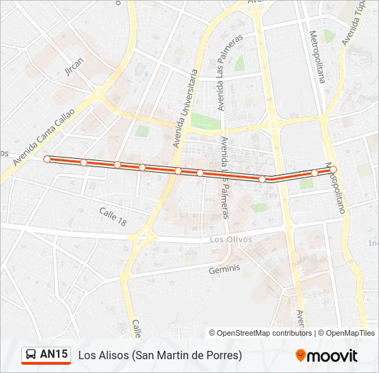 AN15 Bus Line Map