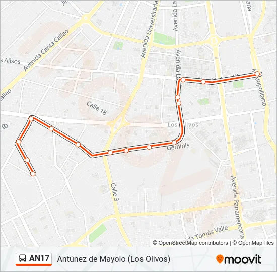 AN17 Bus Line Map