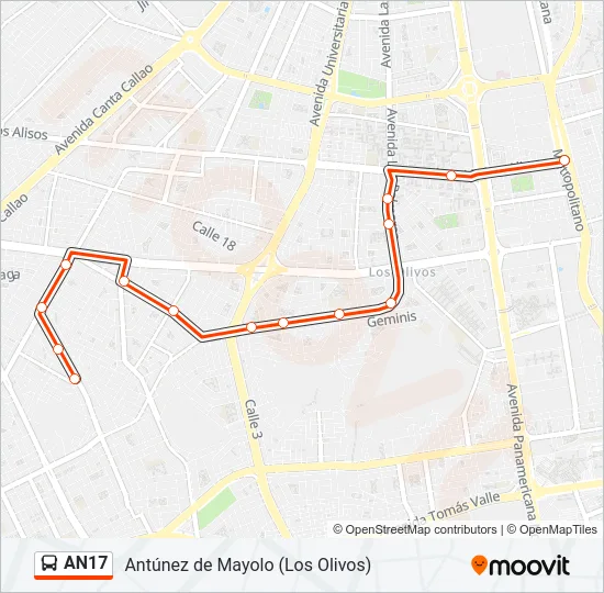 AN17 Bus Line Map