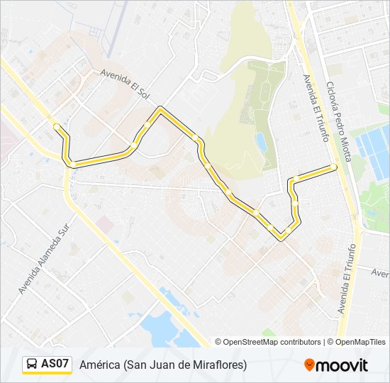 Mapa de AS07 de autobús