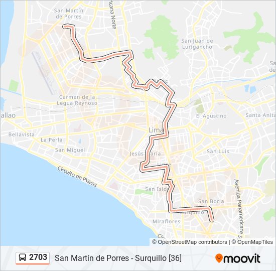 Mapa de 2703 de autobús