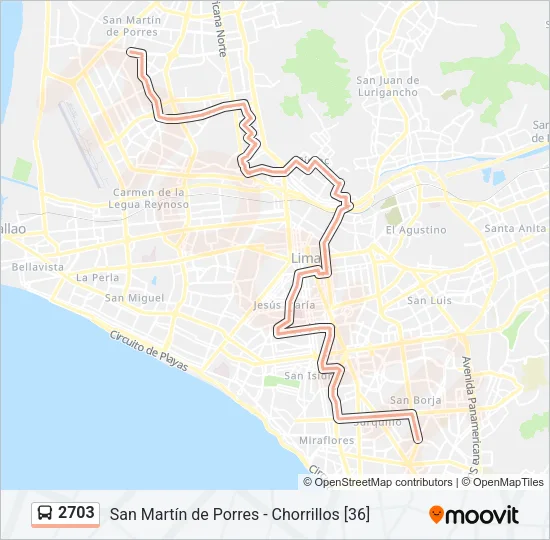 2703 Bus Line Map