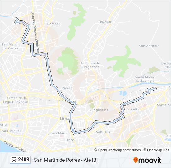 Mapa de 2409 de autobús