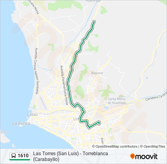 Mapa de 1610 de autobús