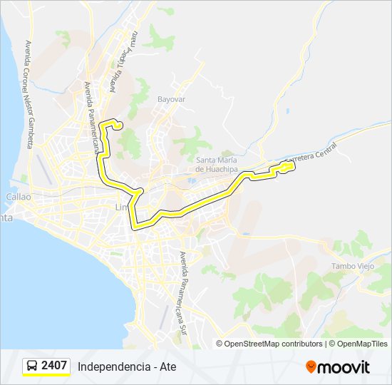 Mapa de 2407 de autobús