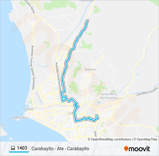 Mapa de 1403 de autobús