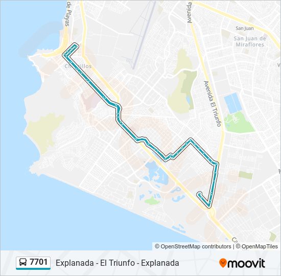 Mapa de 7701 de autobús