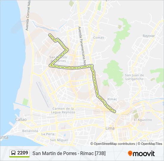 Mapa de 2209 de autobús