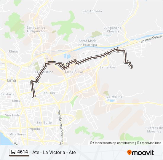 Mapa de 4614 de autobús