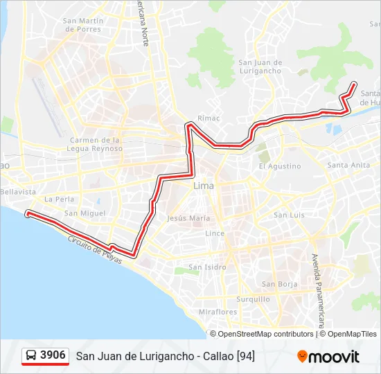 3906 Bus Line Map