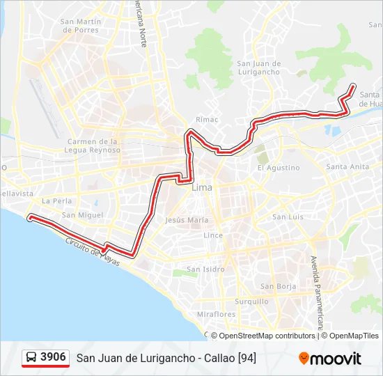 3906 Bus Line Map