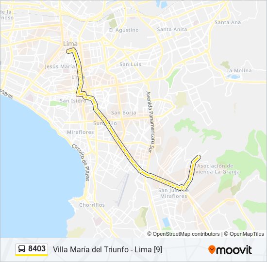 Mapa de 8403 de autobús