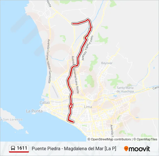 1611 Bus Line Map