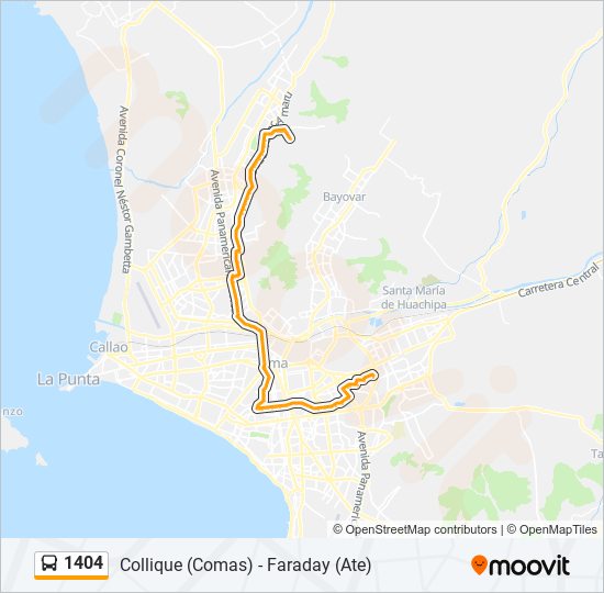 Mapa de 1404 de autobús