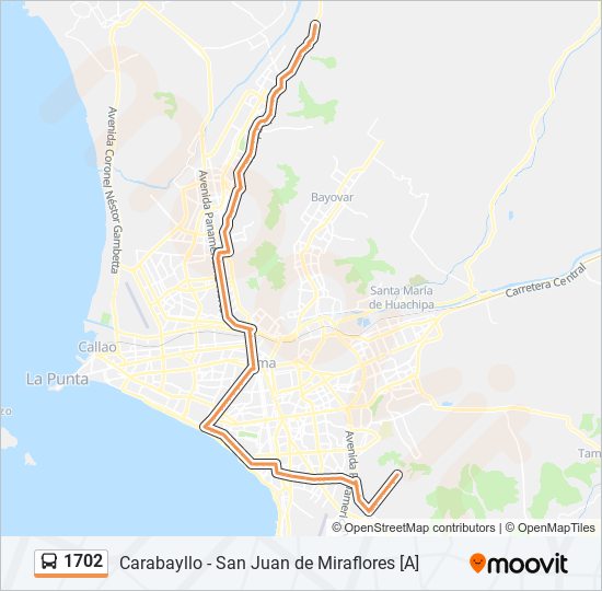 1702 bus Line Map