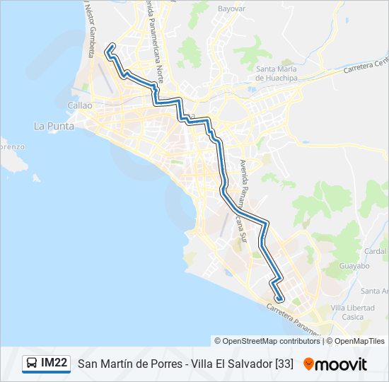 Mapa de IM22 de autobús