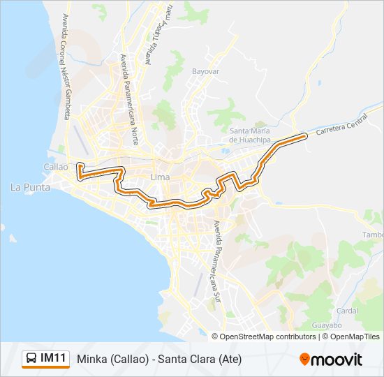 Mapa de IM11 de autobús