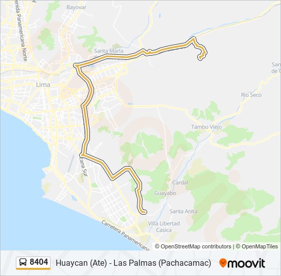 Mapa de 8404 de autobús