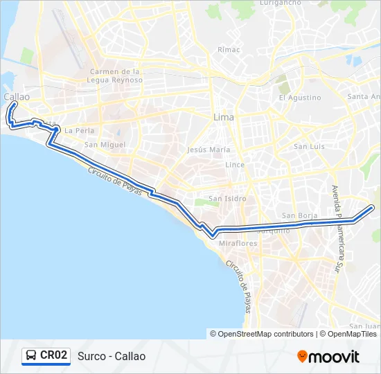 CR02 Bus Line Map