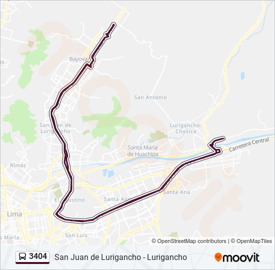 3404 bus Line Map