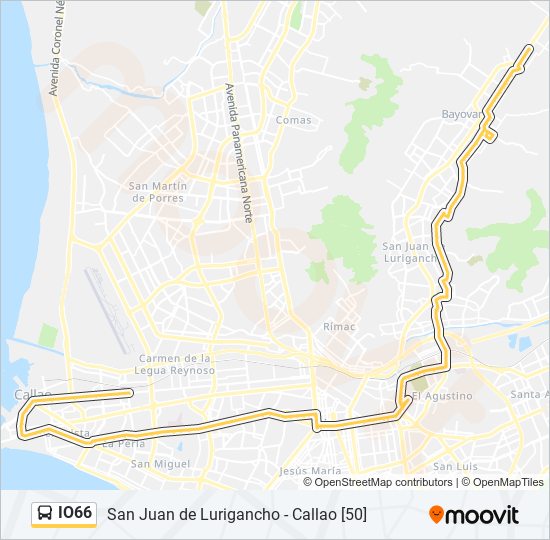 Mapa de IO66 de autobús