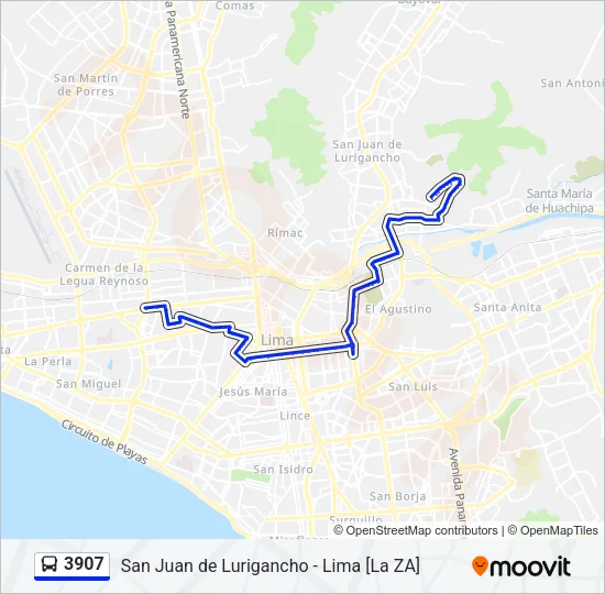 3907 Bus Line Map