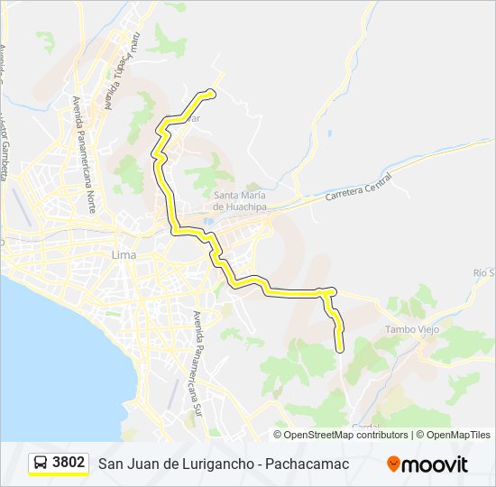 Mapa de 3802 de autobús