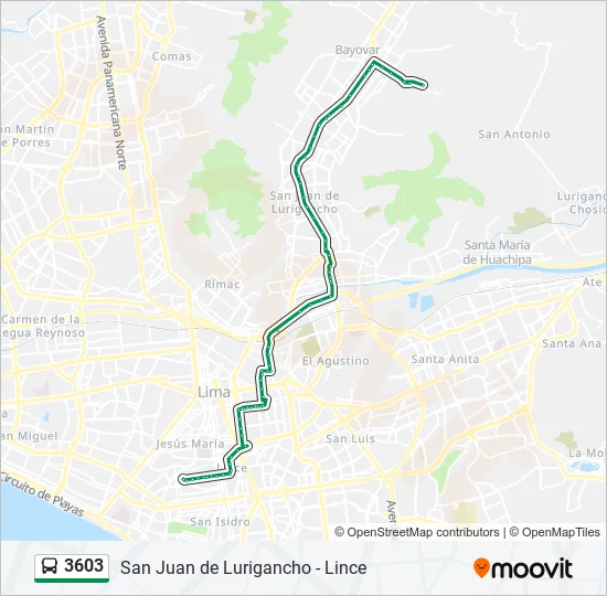 3603 Bus Line Map