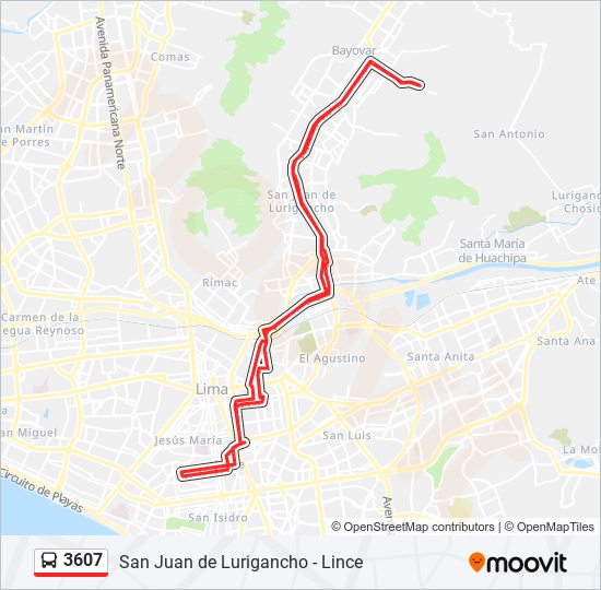 3607 bus Line Map