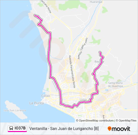 Mapa de IO37B de autobús