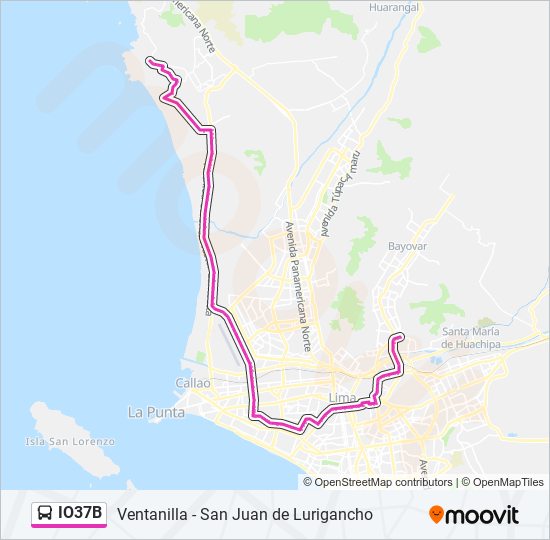 Mapa de IO37B de autobús