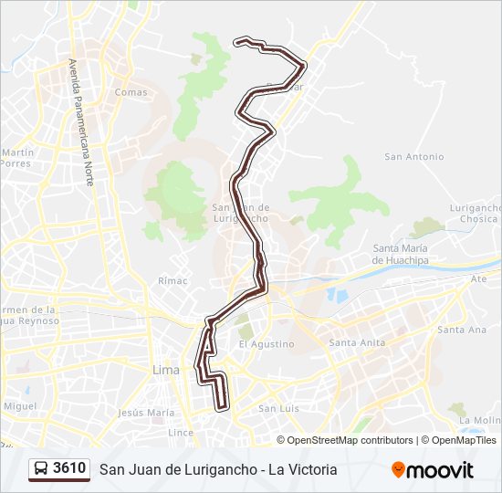 Mapa de 3610 de autobús