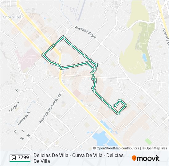 Mapa de 7799 de autobús