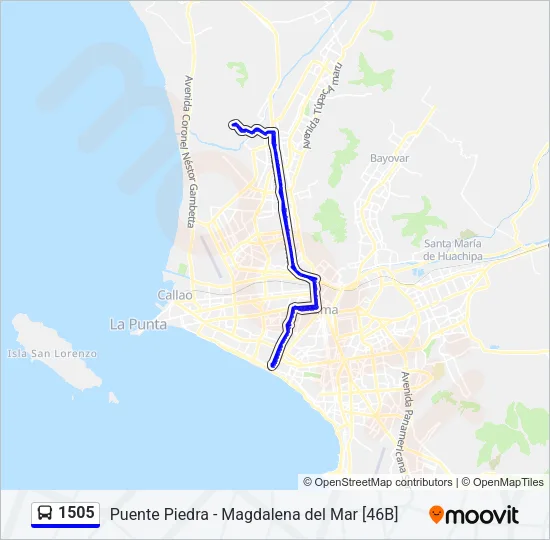 1505 Bus Line Map