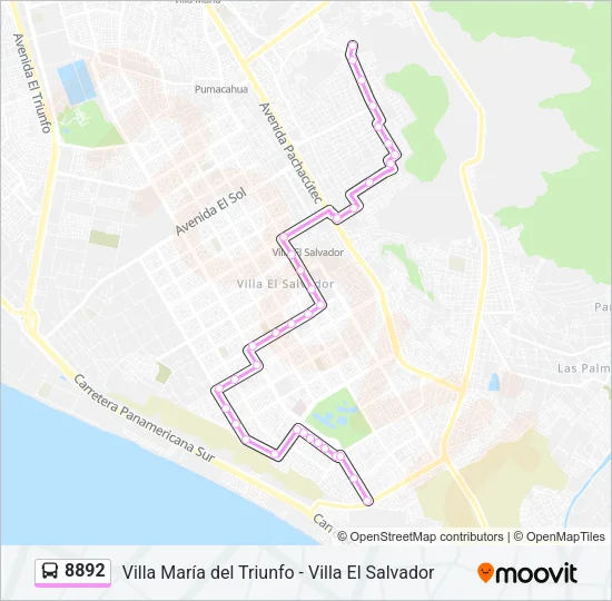 8892 Bus Line Map