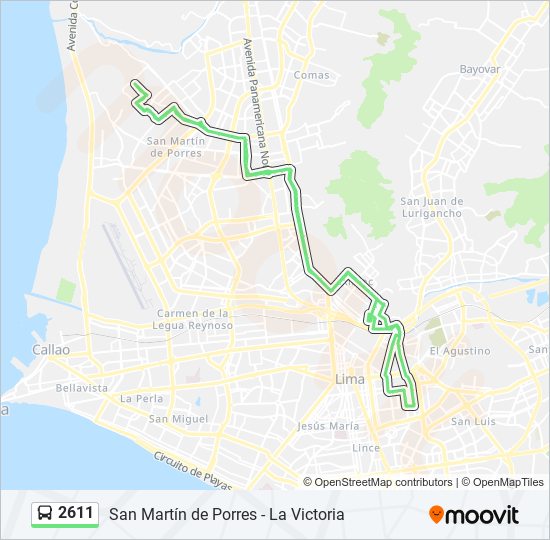 Mapa de 2611 de autobús